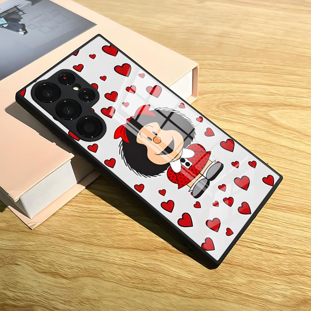 Cartoon Mafalda Cute Phone Case For Samsung S26 Ultra S24 25 Fe S22 S20 S23 21 Plus A54 A34 A53 A16 Glass Cover