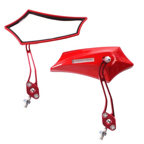 

2 шт. Універсальних алюмінієвих бічних дзеркал заднього виду для мотоциклетних сплавів червоний