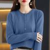 Cardigan da Donna con Bottoni e Girocollo, Maglione a Maglia Capospalla