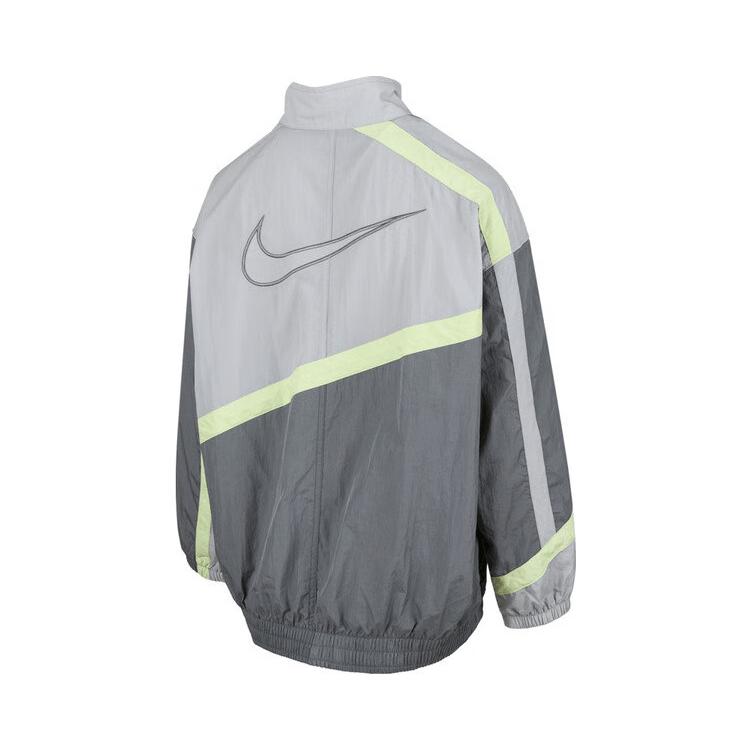Nike Como W Nsw Street Wvn Logo Letra Cuello Mao Manga Larga Chaqueta Mujer Chaqueta Gris HJ0177-084