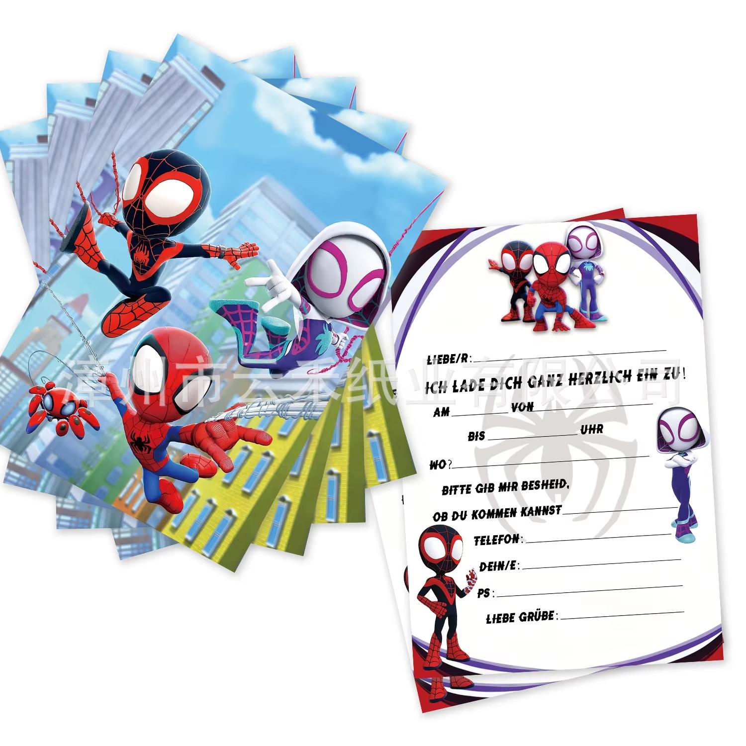 New 12/24/36pcs Set Miles Morales Ultimate Spider-Man Figures Birthday Party Supplies Invitation Greeting Cards Letter Kids 12PCS
