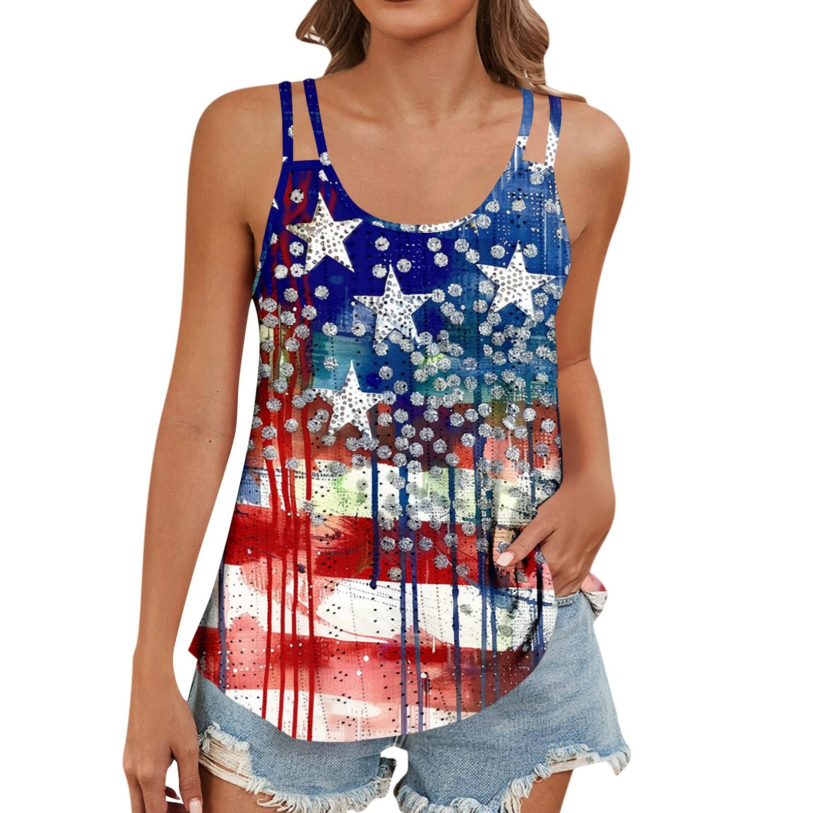 Женский модный повседневный жилет с градиентным цветным принтом и U-образным вырезом — фото 6