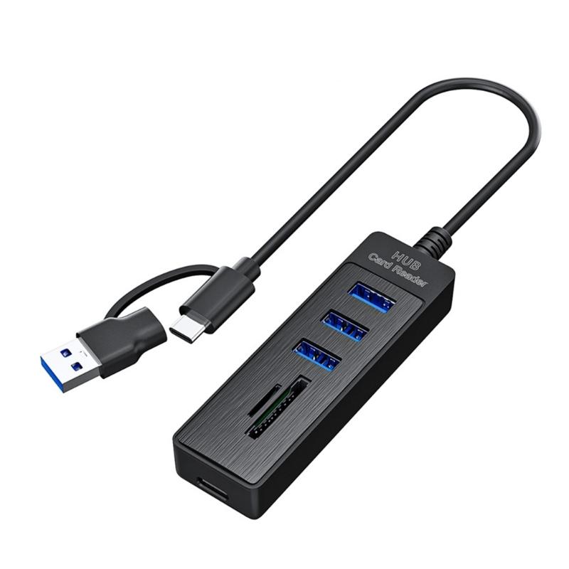 Multiple Port USB3.0 Hubs Featuring SDTF Card Slots 2 USB2.0 Port Data Transfer Adapters For Computer Tablets