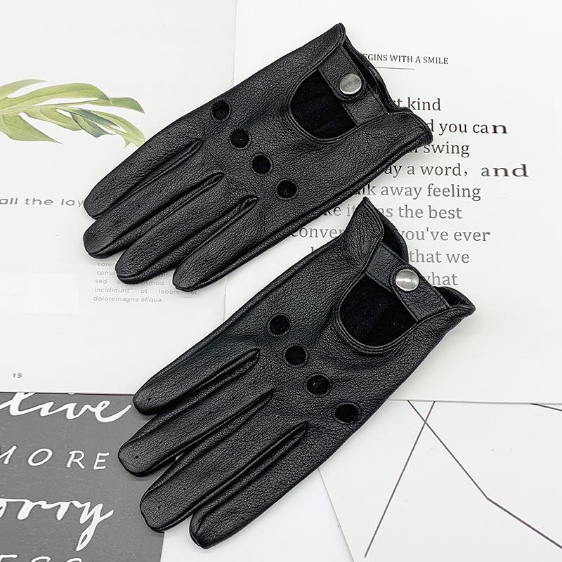 

Мотоциклетные перчатки из овчины, мужские, для занятий спортом на открытом воздухе, для вождения, ретро, ​​мотоциклетные перчатки с сенсорным экраном, теплые L чёрный