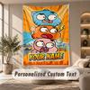 Amazing World of Gumball Tapestry, Personalized Custom Text, Wall Hanging Tapestry For Living Room Home Wall Decor