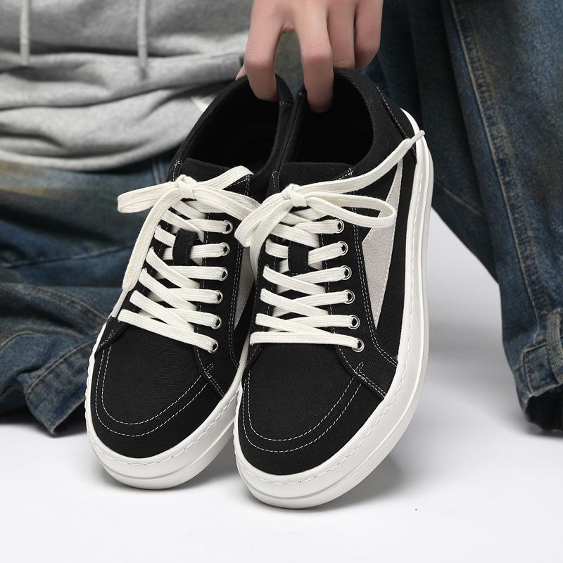 New small triangle milk fragrance thick-soled versatile men's sports and leisure board shoes men's ro shoes breathable canvas shoes tide