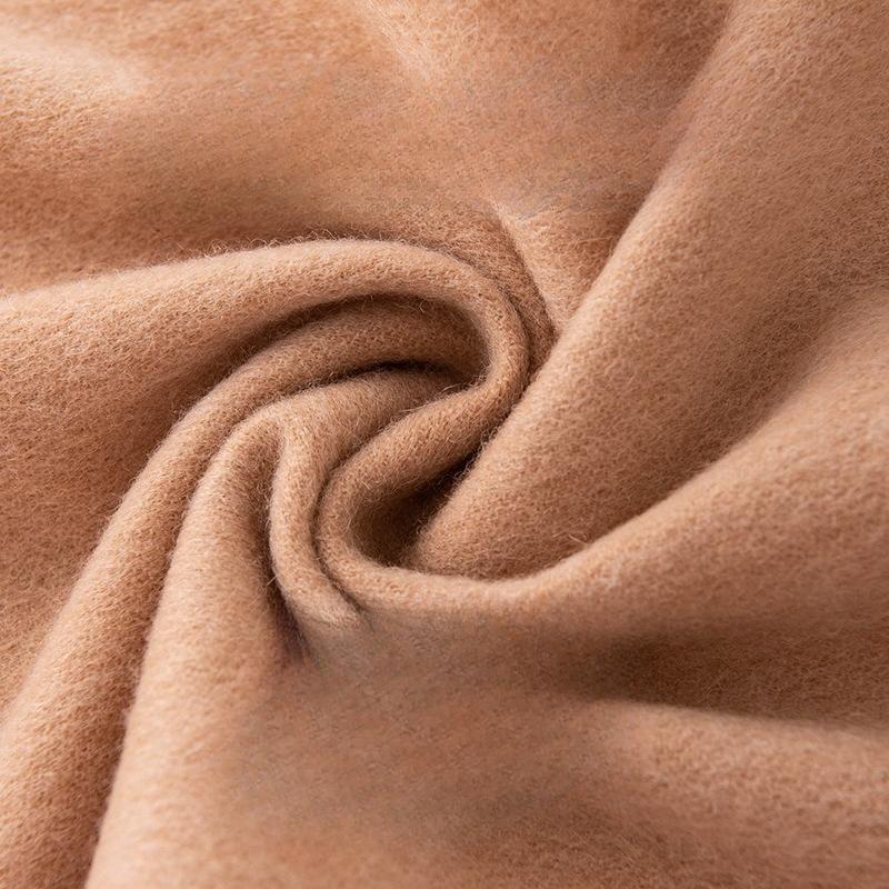 Scarf Autumn and Winter Atmosphere Wool Solid Color Double Sided Scarf Shawl High End Commuting Warm Scarf