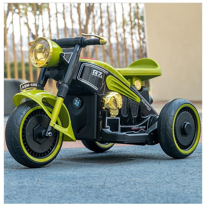 Children's Electric Motorcycle Tricycles Dual Drive Children's Car with Remote Control Bluetooth Music LED Light