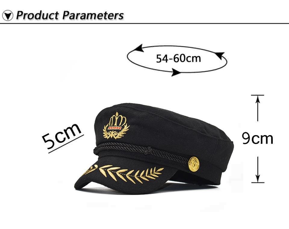 Women Yacht Captain Sailor Hat Woollen Newsboy Cabbie Baker Boy Peaked Beret Cap