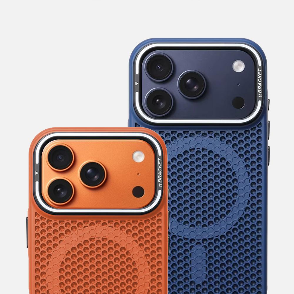 Honeycomb Grid Mesh Cooling for Magsafe Case for iPhone 17 Pro Max 16 15 13 14 12 Plus Alloy Lens Bracket Wireless Charge Cover