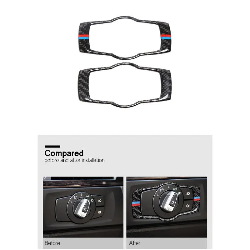 

Наклейка-накладка из углеродного волокна на переключатель фар салона, аксессуары для автомобиля для BMW 3 серии E90 E92 E93 2008-2012, аксессуары для стайлинга автомобиля