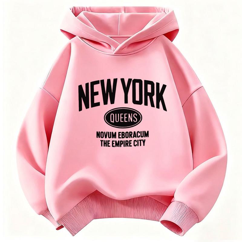 Jungen Mädchen Herbst Winter Freizeit Kapuzenpullover New York Mode Buchstaben Design Kapuzenpullover Kinder Kinder Sweatshirt Kapuzenpullover