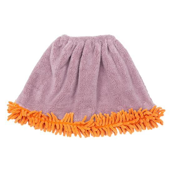 Coral Velvet Broom Cover Quick Drying High Water Absorption Elastic Closure Snap-Fit