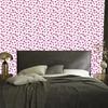 Heart Wallpaper White, Powder Pink and Purple 50x1000