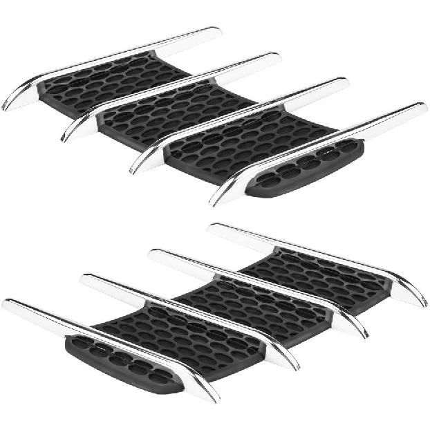 

Car Hood Side Air Intake Vent Trim Sticker, ABS & Soft Rubber Material Chrome Plated for Universal Decoration, Easy Installation