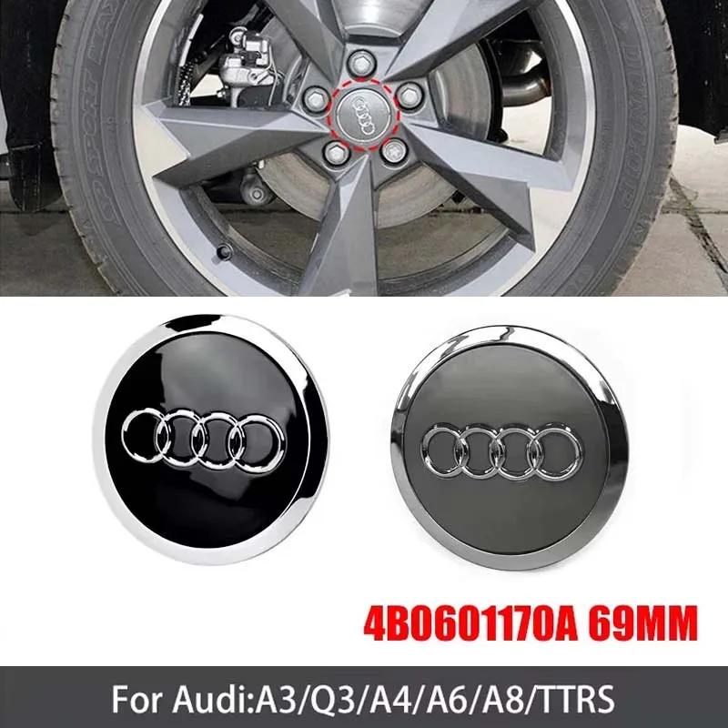 2026 4Pcs/pack 69mm Cap Hub Covers Badge Wheel Center Car Styling for 4HGUE A3 A4 A5 A6 A7 A8 TT V8 RS3 RS5 Q3 Q5 Q7 TT Wheel Hubcap