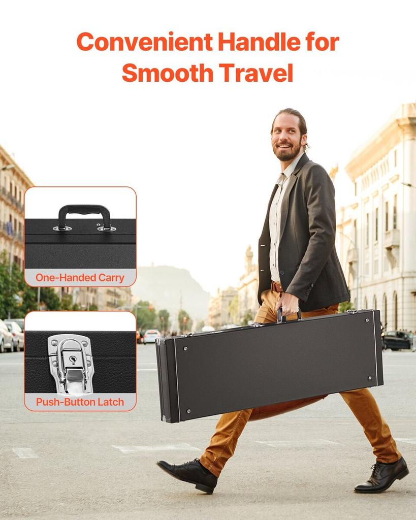 Bass Guitar Hard Case 48.03in Waterproof With Lock And Key for Bass Guitar