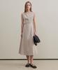 Artid Boat Neck Belted Dress_Beige