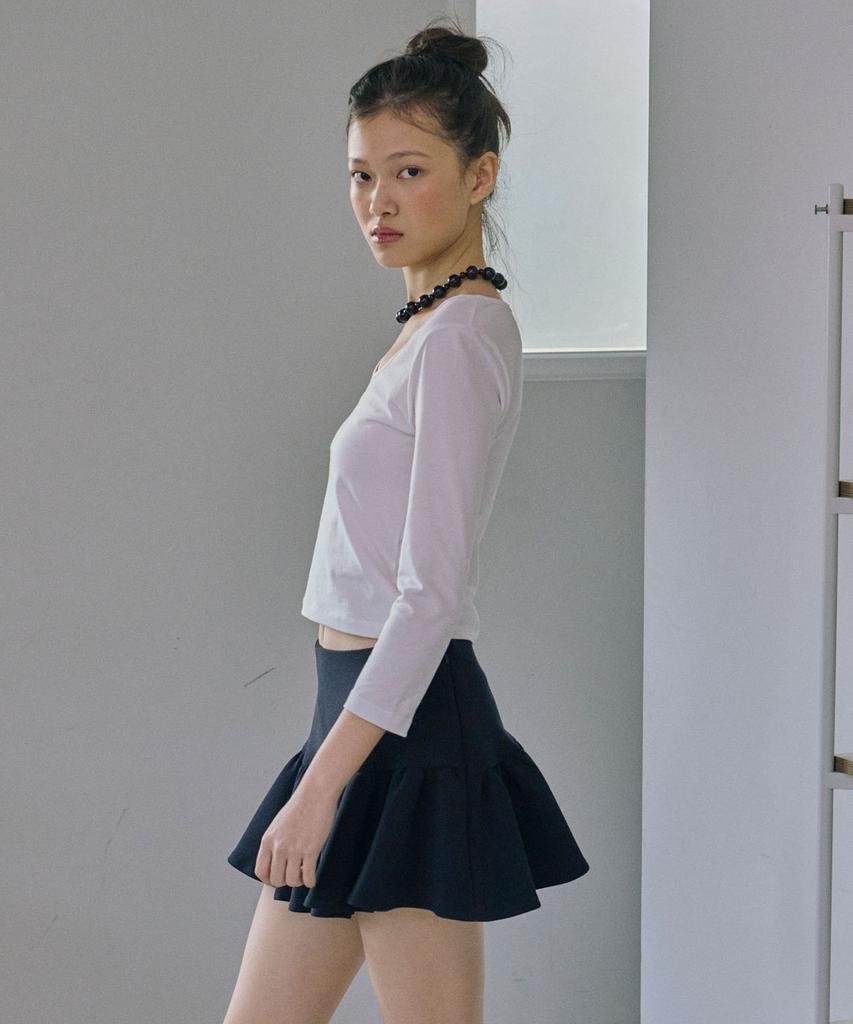 Jun Jun Space Mini Flare Skirt_Navy