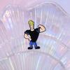 Chic Quirky And Yellow Haired Muscular Cartoon Brooch In Alloy Material For Decorative And Use Functional