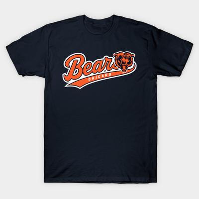 Men Black Print T-shirt Bears Chicago Bears No-Cut Transfer Paper Print Cotton Tshirt