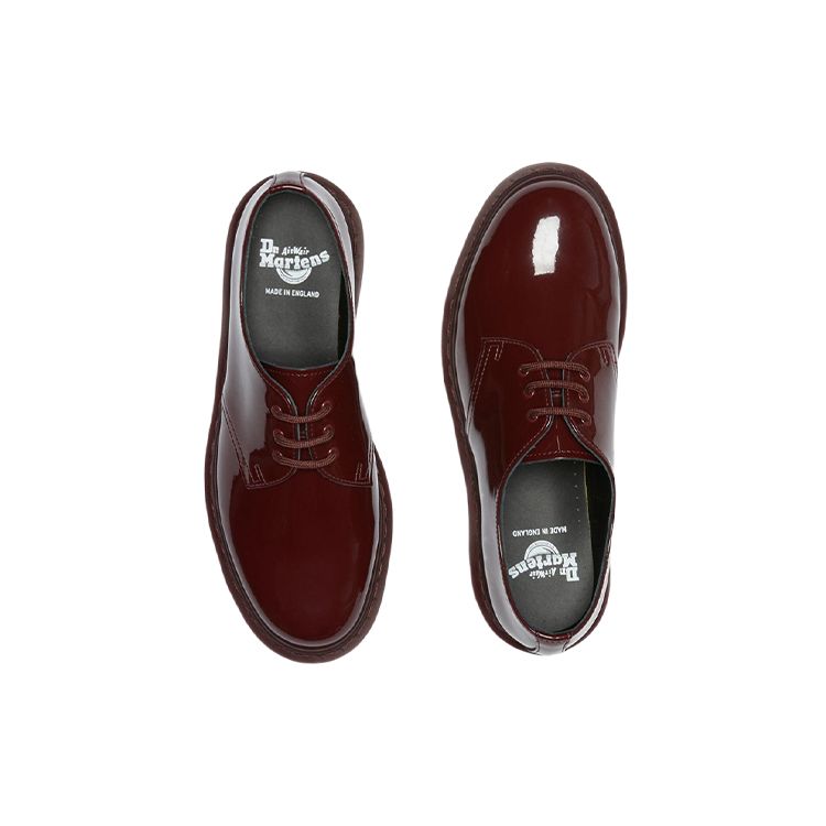 Dr. Martens Leather 3-Hole Low-Top Casual Shoes Unisex sneaker Red 27138601