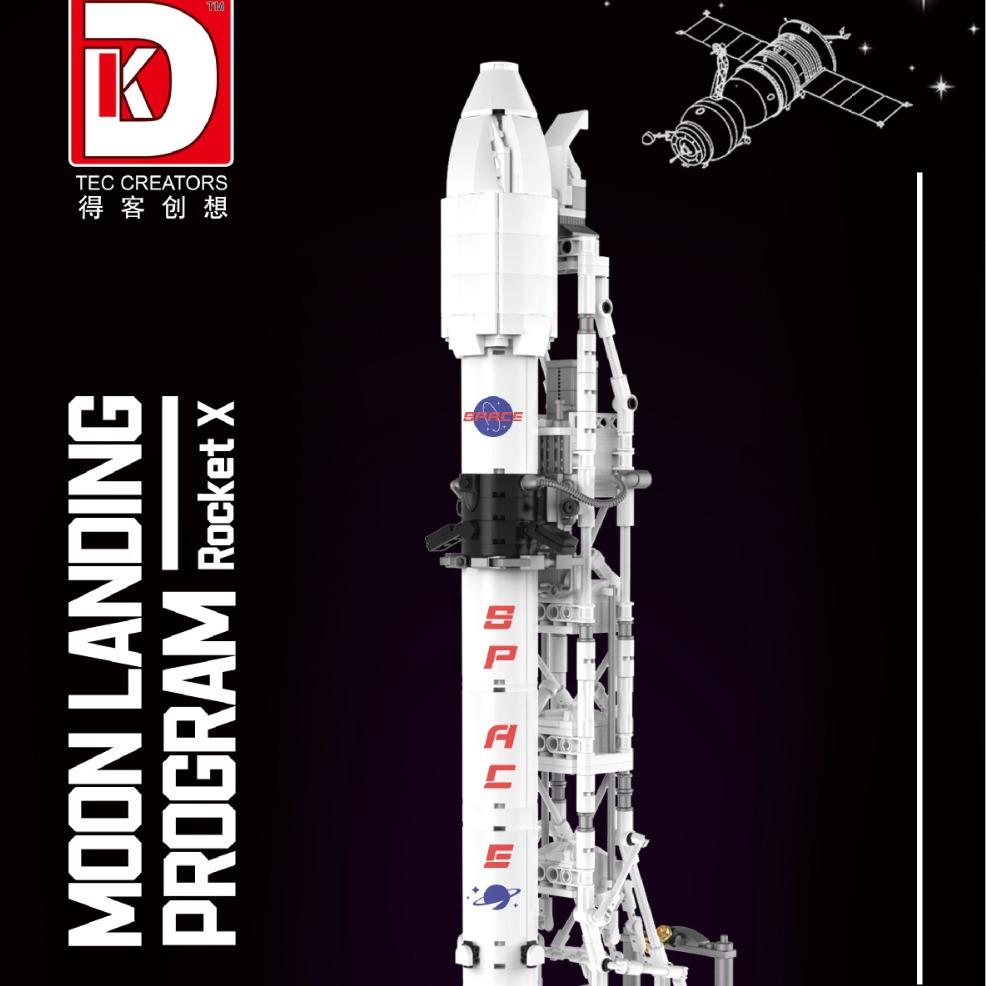 USA Launch Space X Falcon Model Rocket Building Block Carrier Tower Bricks Toy Decorative Ornaments Novelty Kids Toys Navidad