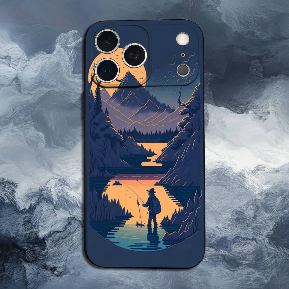 

Beautiful River Phone Case For iPhone 17,16,15,14,13,12,11,Plus,Pro Max,XS,X,XR,SE,Mini,8,7,Soft Silicone Black iPhone17Promax