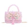Cute Princess Themed Pearl Handbag With Butterfly Bow For Girls Perfect For Daily Use
