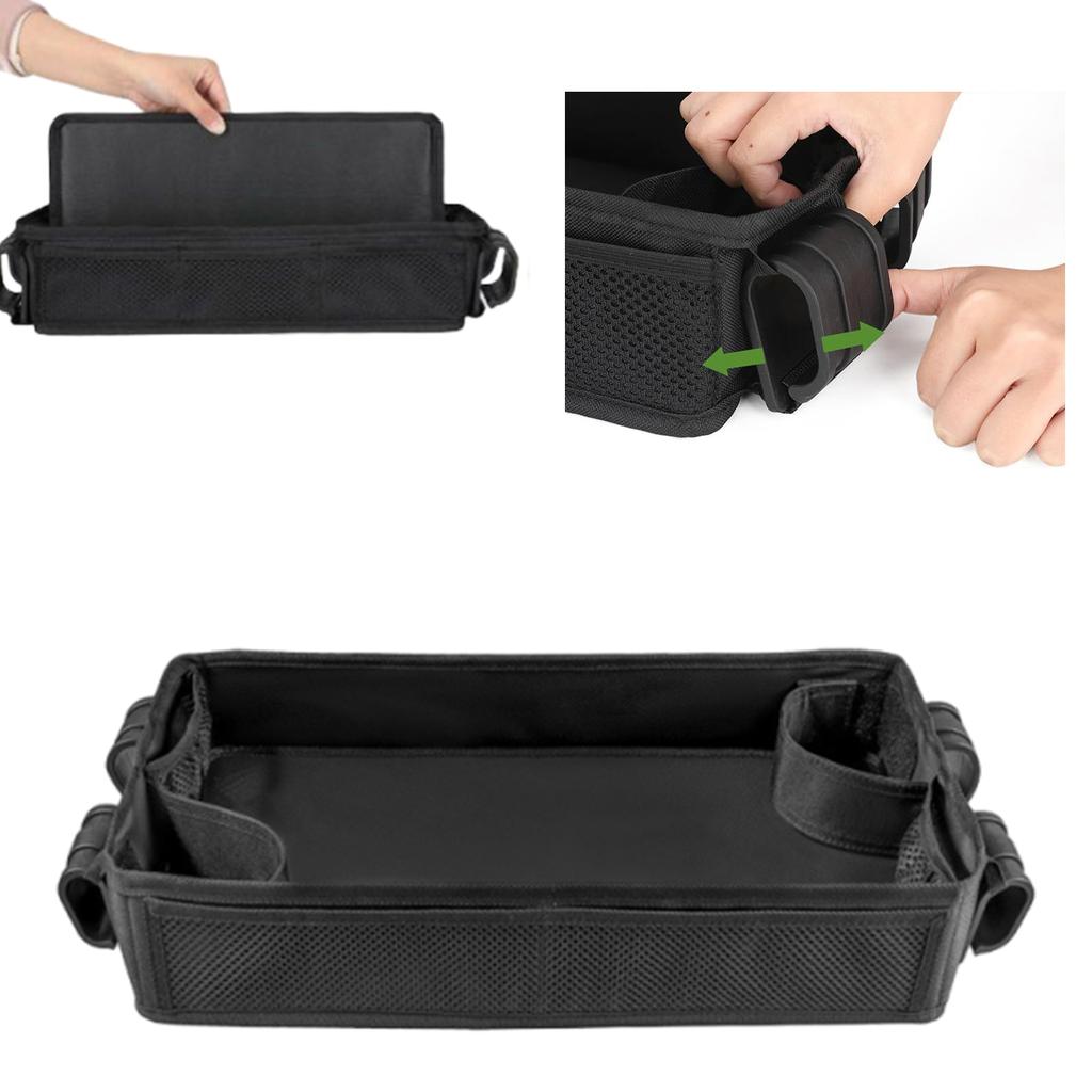 Foldable Thickened Snack Tray with Cup Holder Mesh Pockets Double Sided Stroller Tray for Wonderfold Wagon W4 Accessories