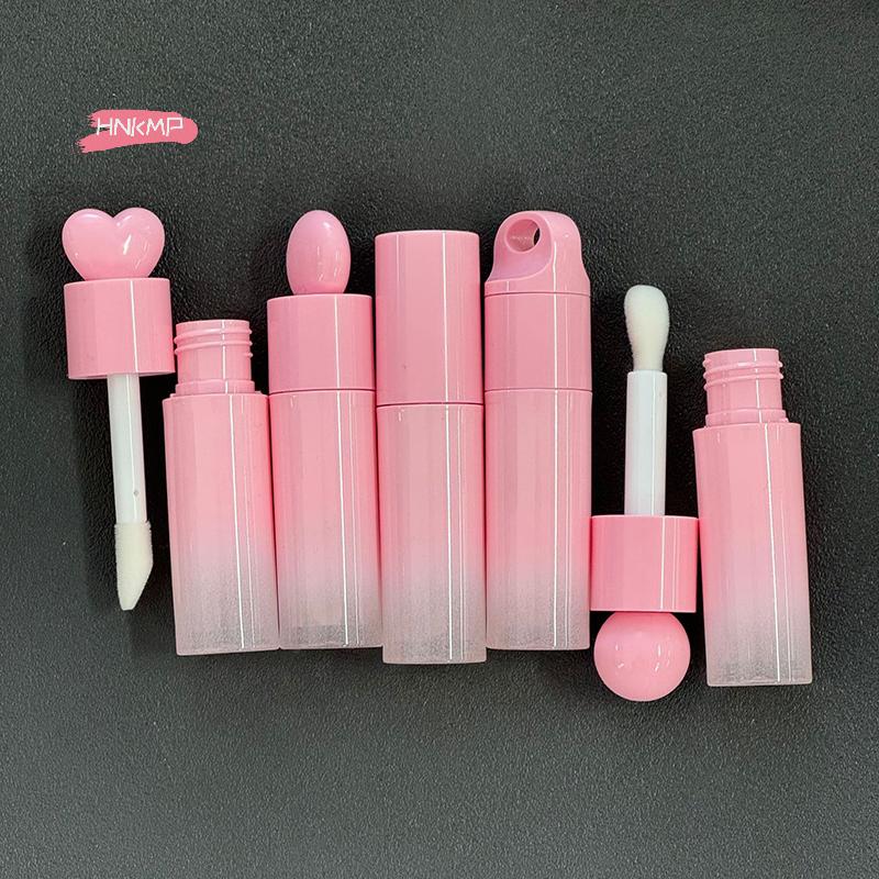 1/3Pcs 6ml Heart & round Shape Empty Lip Gloss Tubes Plastic Refillable Lipstick Containers Sample Size for Beauty Products