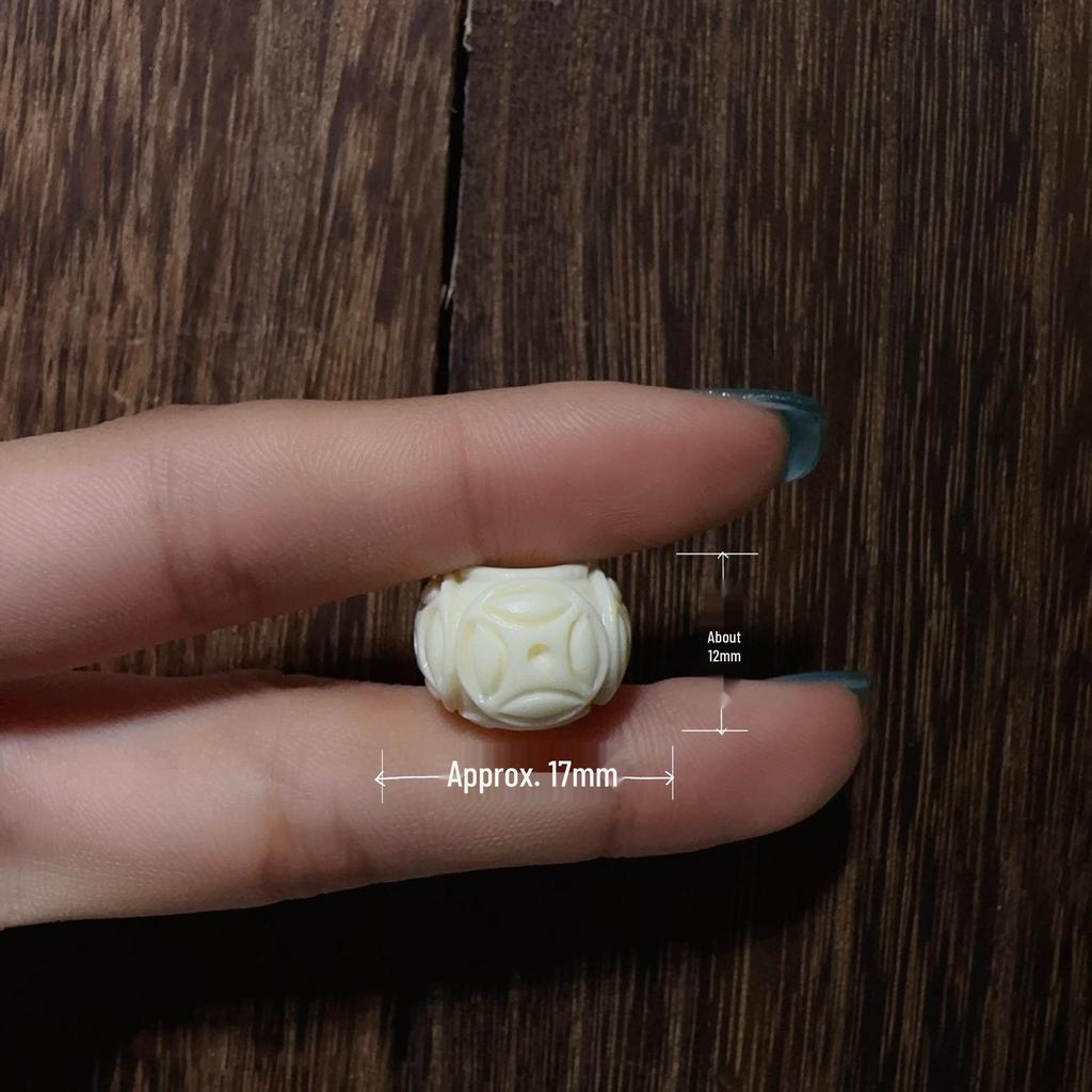 Pingente de Joia DIY Esculpido Branco Marfim: Acessórios Estilo Três Passos