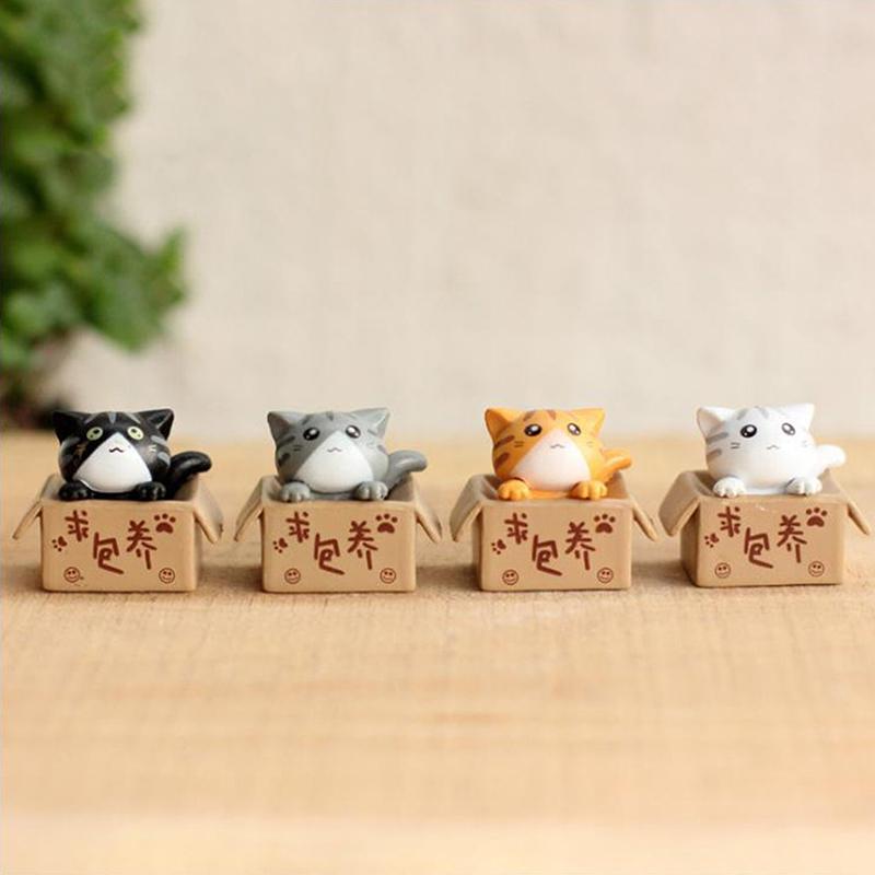 1Pc/Set Cute Mini Garden Kitten Ornament Cat Miniature Figurines Home Room Decor