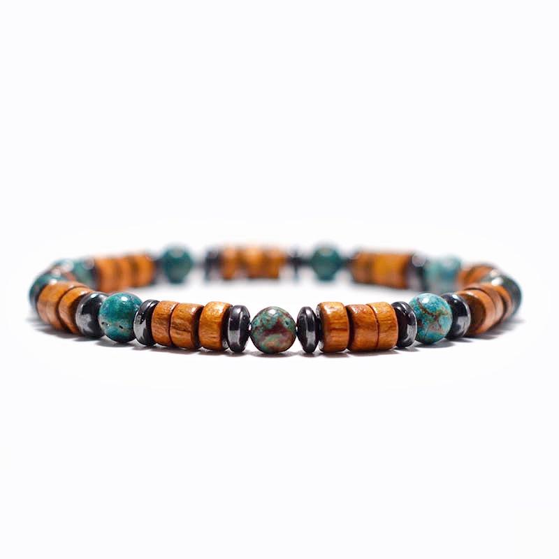 

Antique Wenge Wood Bracelet Homme 6mm Natural Hematite Tiger Eye Stone Braslet Man Accessories Pulseira Gift For Boyfriend Joyas