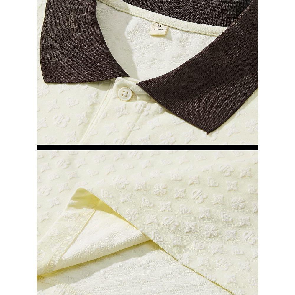 Minimally Designed Summer Top New Men's Polo Lapel Short Sleeved Loose Men's Short Sleeved Top