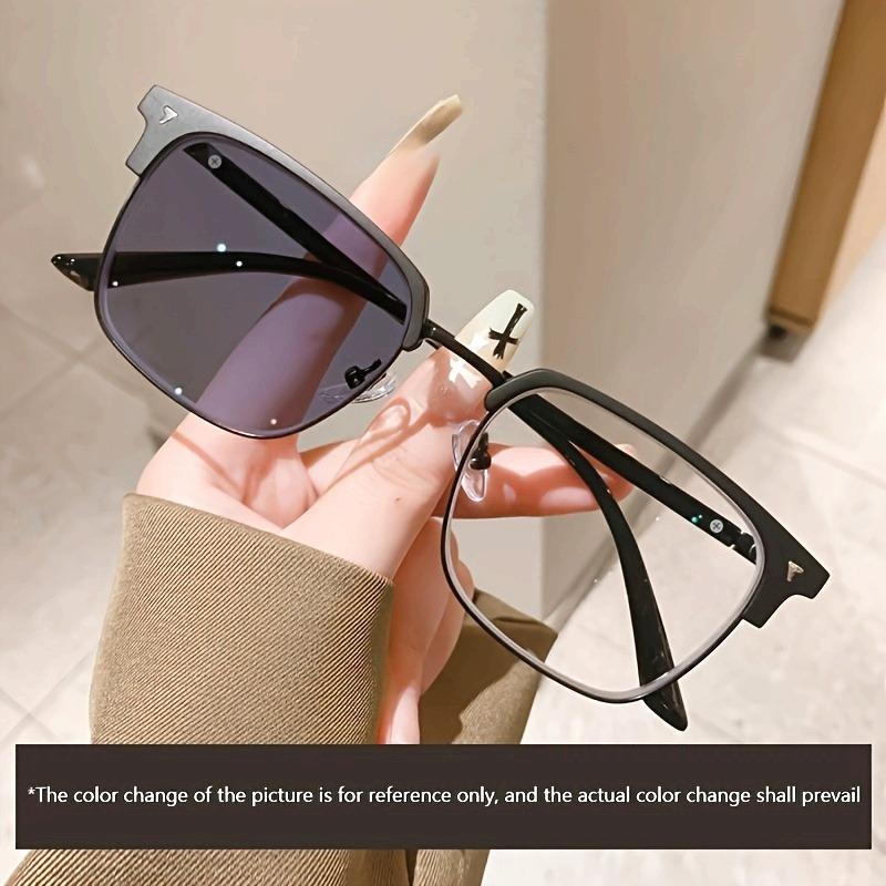 Square Pochromic Anti Radiation Eyeglass Women Men Anti Blue Light Eye Glasses Eyewear
