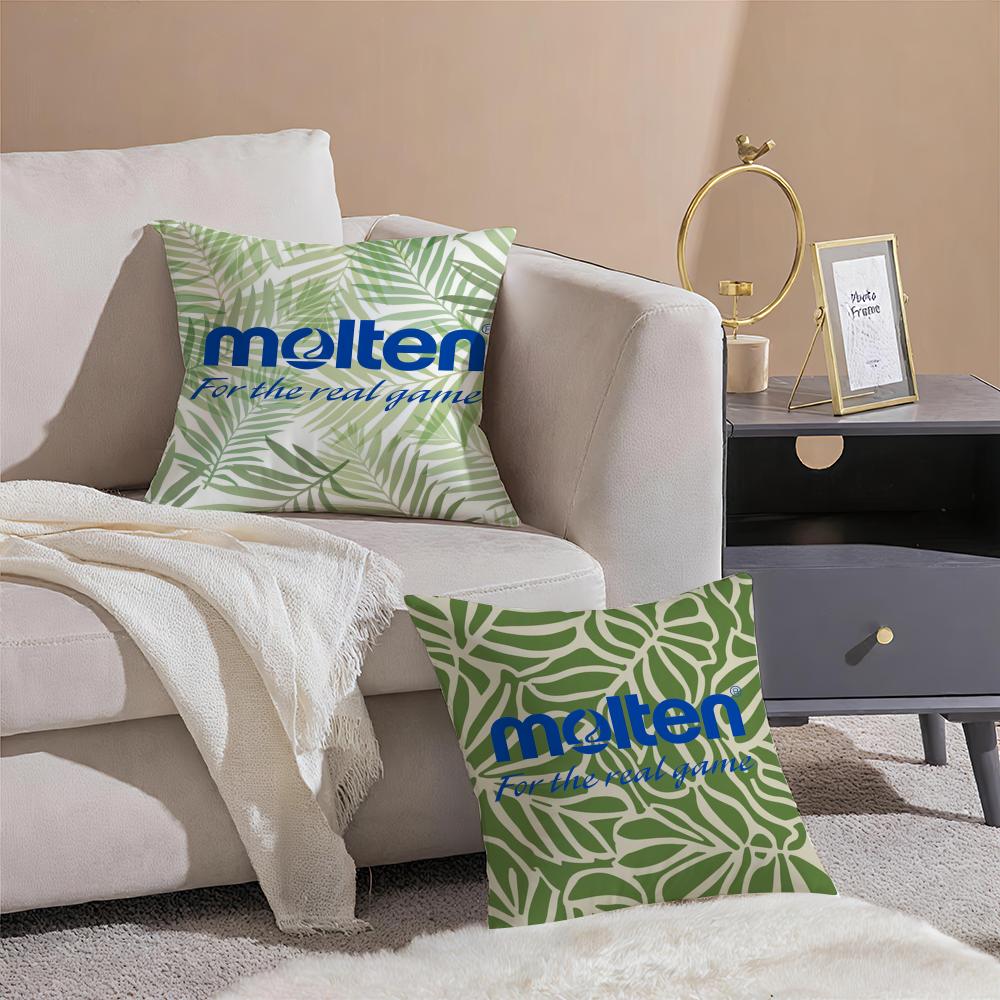 MMolten logo Cushion Cover Throw Pillow Cover Hidden Button Durable Polyester Chair Cushion