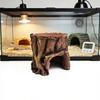 Resin Hollow Tree Trunk Hideout Geckos Lizards Tortoises Reptile Terrarium Decor Shelter Cave