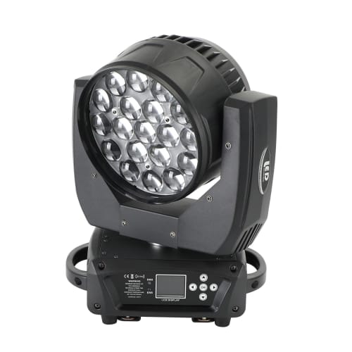 Frezon Stage Lighting, High-Brightness 19x15W LED RGBW Moving Light, 4-in-1 DMX, 0-100% Linear Dimming, 540 Pan, 250 Tilt, Japanese Instruction Manu
