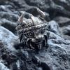 Modischer Katzenpiraten-Hipster-Ring Katzenkopf Tierring Dominanter Retro Offenes Design