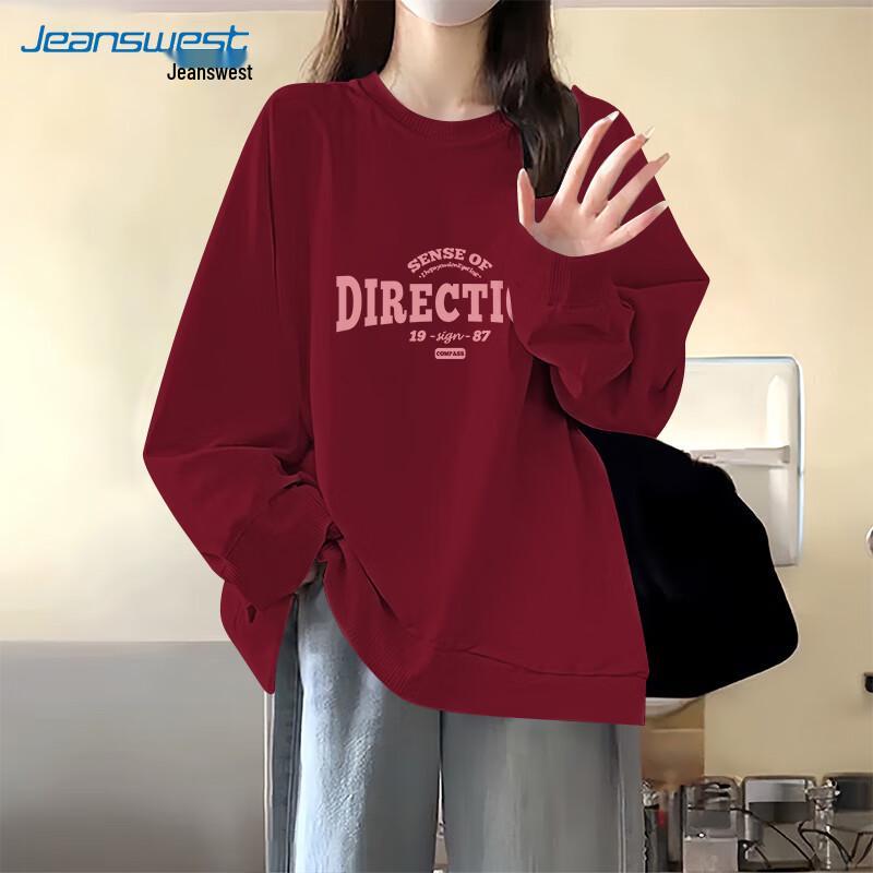 JEANSWEST Women's Round Neck Graphic Sweatshirt