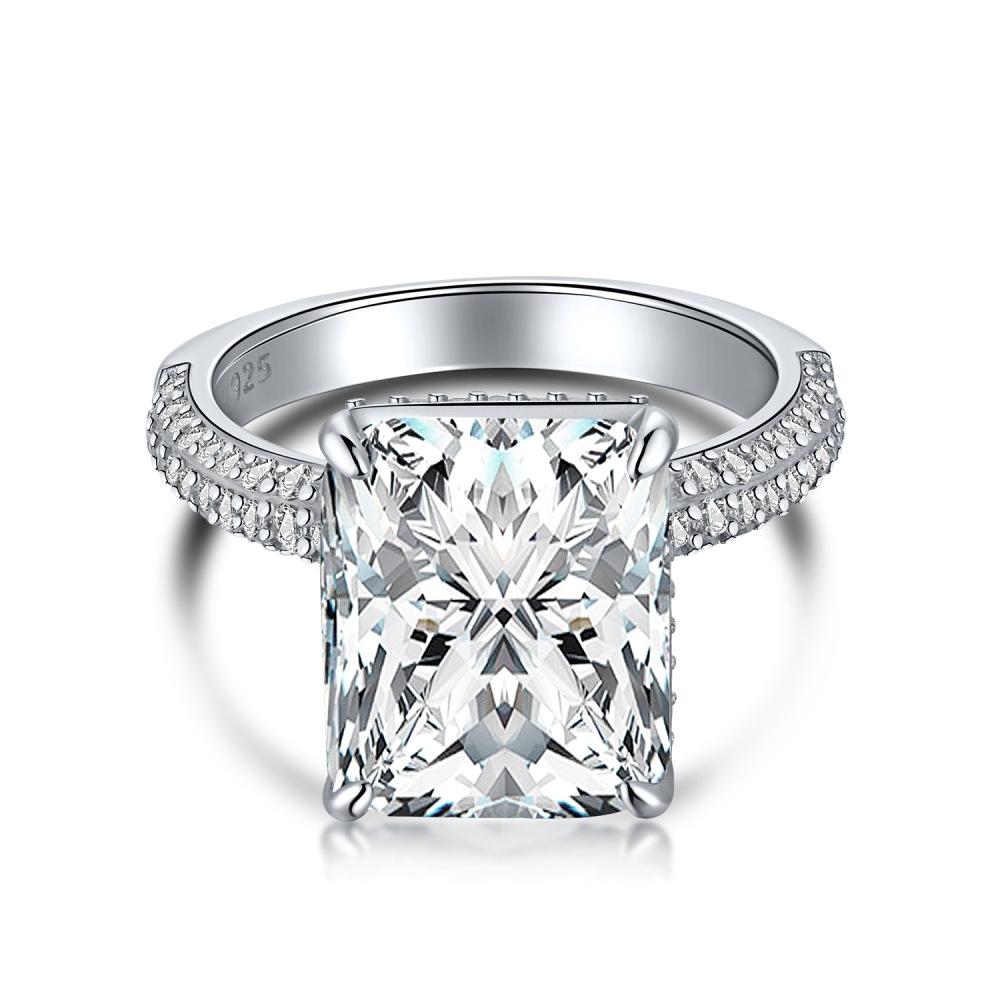 

Танцизное женское классическое кольцо из стерлингового серебра 925 пробы с цирконом, женские ювелирные изделия, свадебное обещание, подарок для вечеринки 10 серебряный