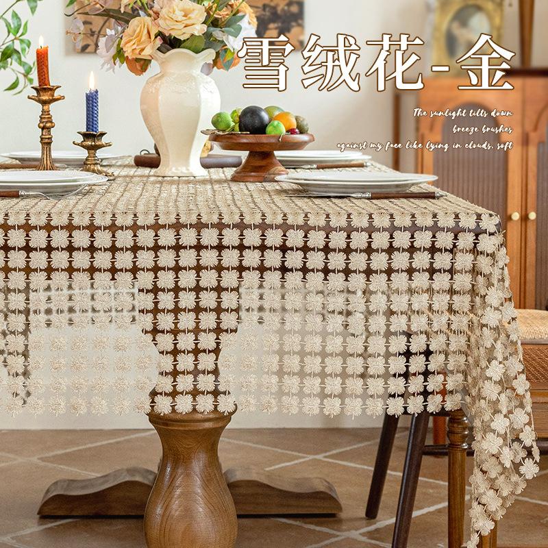 

Французская прямоугольная ажурная скатерть, вязаная крючком обеденный стол, скатерть «Эдельвейс», новая скатерть для дома, прикроватная скатерть 85x85cm