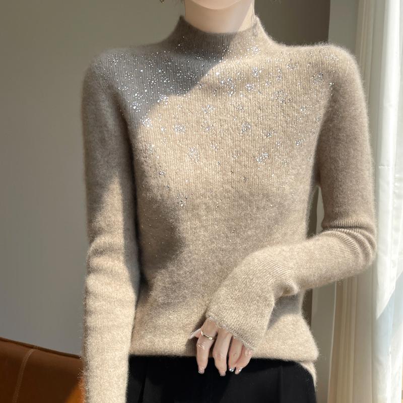 Autumn and Winter Seamless One Half-high Neck Women's Inner Slim Bottoming Knitwear