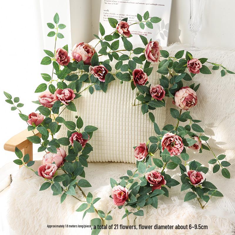 Artificial Rose Vine Hanging Basket and Arch Decoration