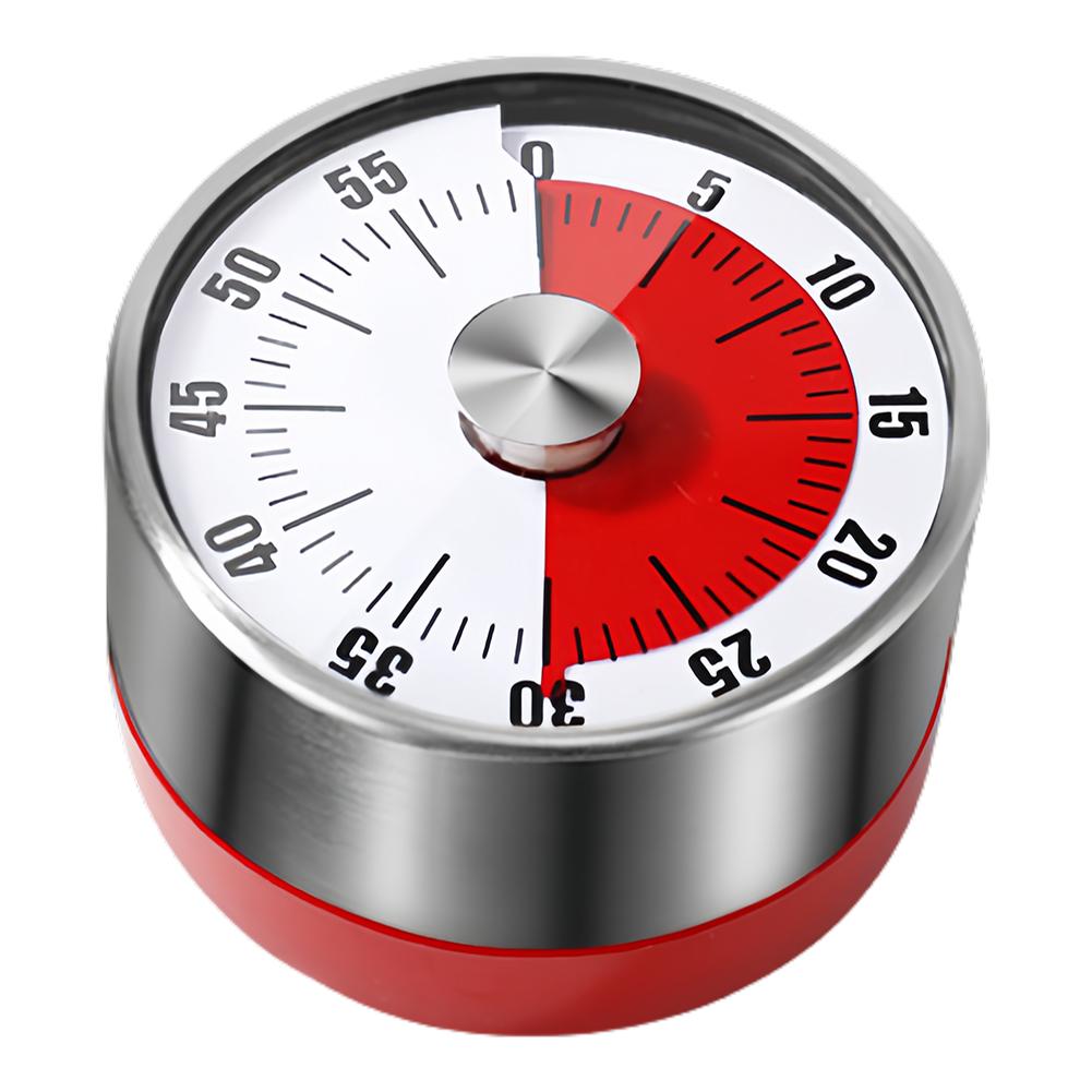 Mechanical Countdown Timer Stainless Steel Kitchen Machinery Timer 60 Minute Magnetic Alarm Reminder for Student Learning