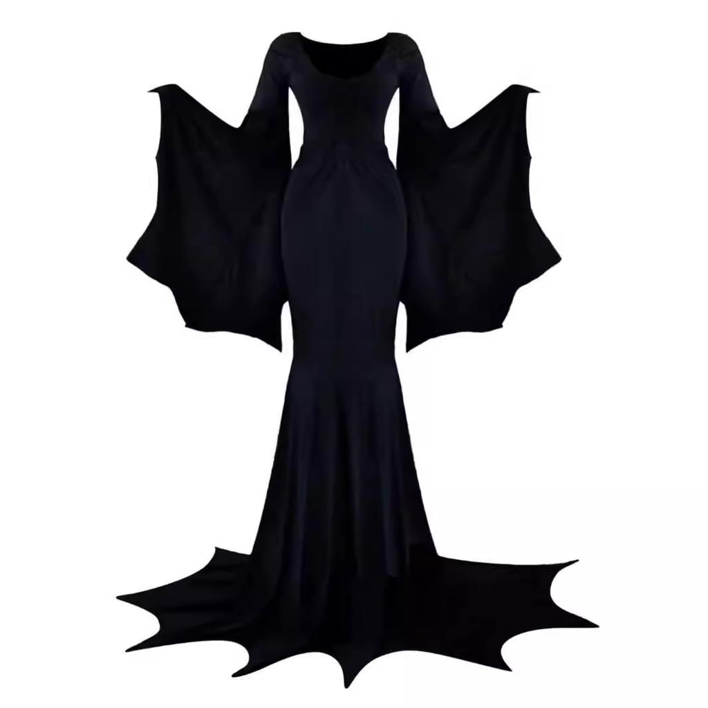 New Autumn Halloween Party Role-Play Witch Costume Gothic Dress Long Maxi Dress