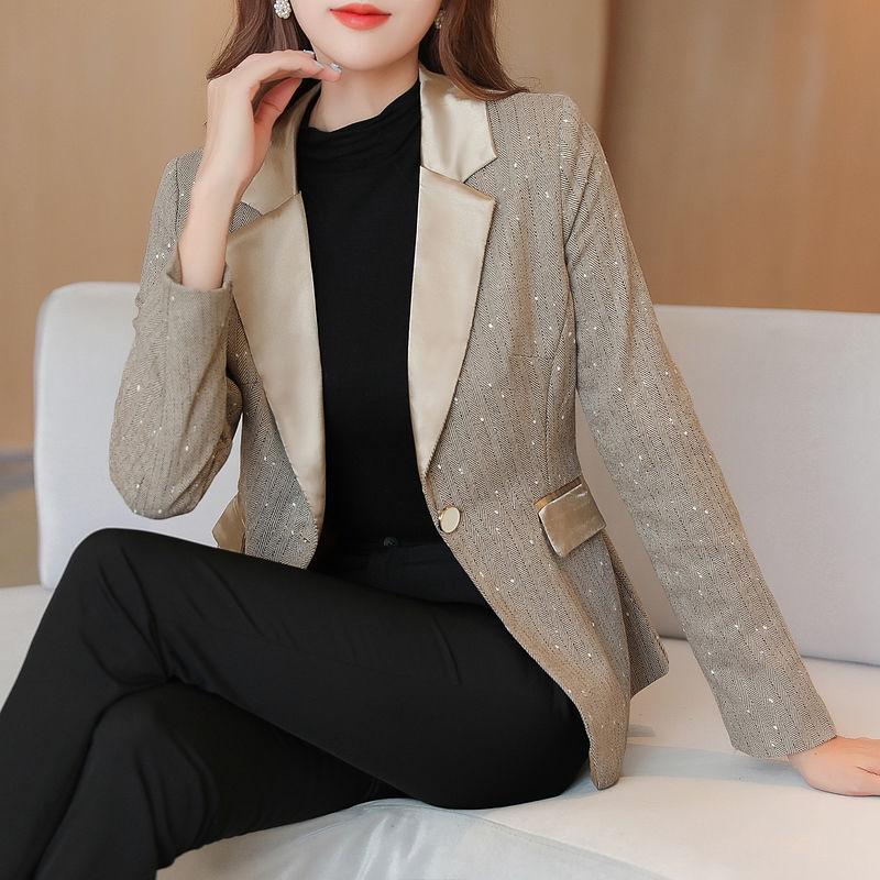 Women Blazer Jacket Autumn Spring Fashion Slim Fit Casual Office Suit Coat