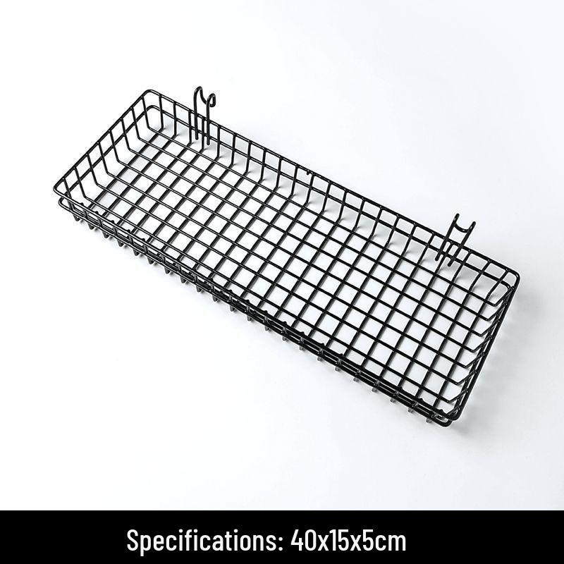 Wire Mesh Grid Hanging Storage Basket for Bathroom and Kitchen Organization
