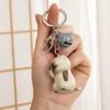 10pcs Cartoon Cute Face-Covering Keychain Cartoon Bag Pendant Small Glue Head Cat Keychain Cartoon Cute Kitten Keychain